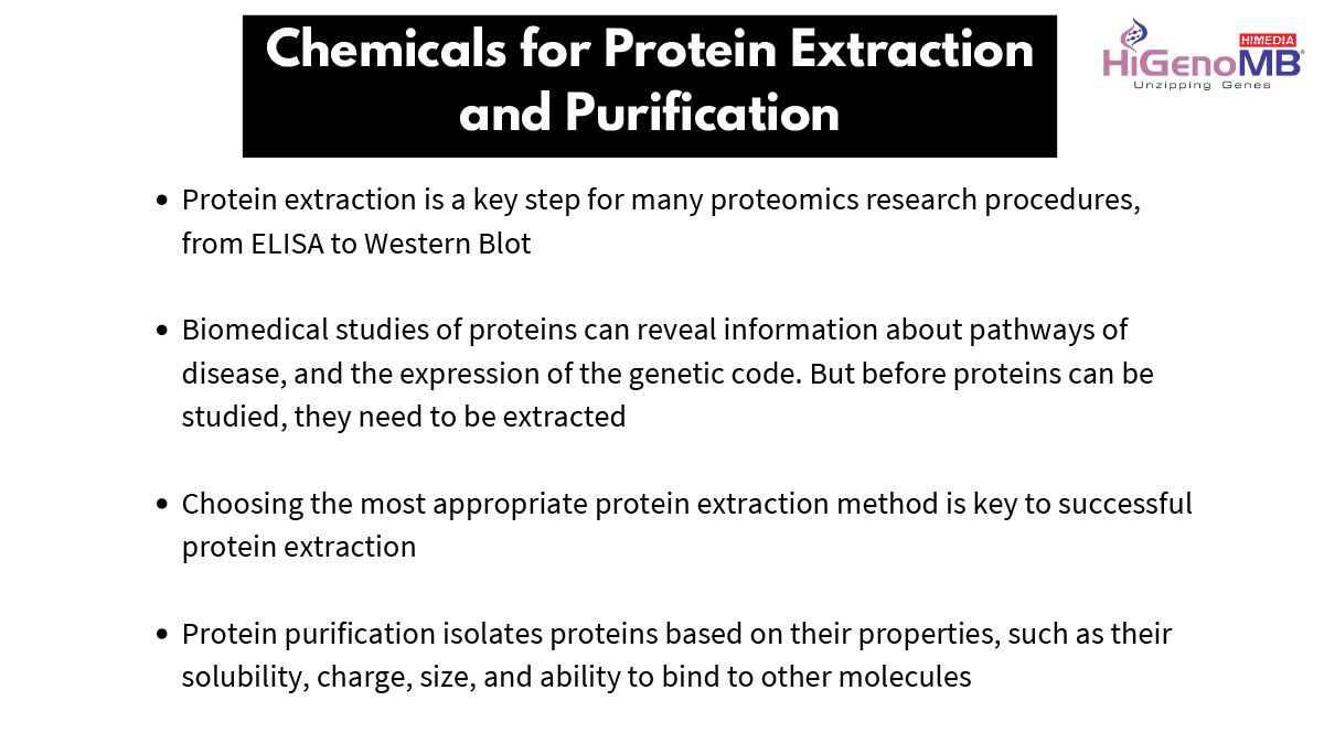 Chemicals for Protein Extraction and Purification