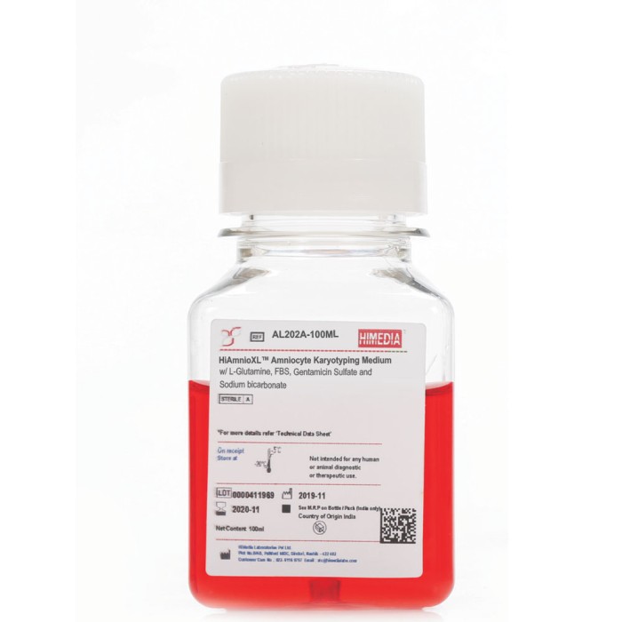 HiAmnioXL™ Amniocyte Karyotyping Medium w/ L-Glutamine, FBS, Gentamicin Sulfate and Sodium bicarbonate