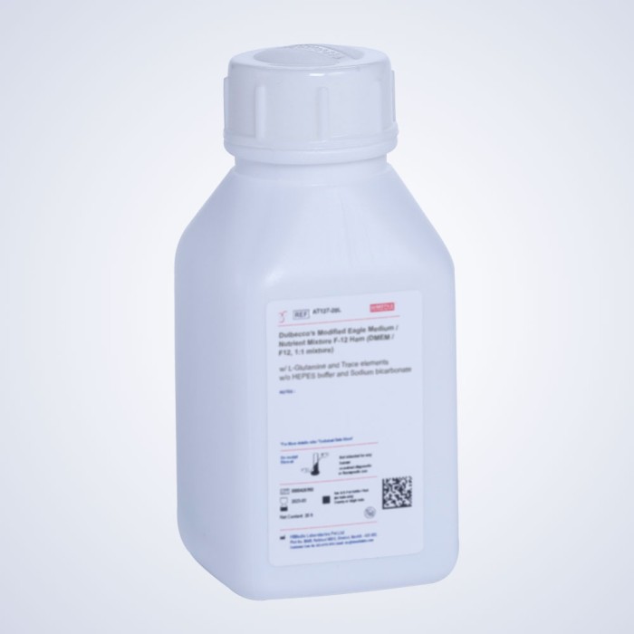 Dulbecco's Modified Eagle Medium / Nutrient Mixture F-12 Ham (DMEM/ F12, 1:1 Mixture) w/ L-Alanyl-L-Glutamine and Trace elements w/o HEPES buffer and Sodium bicarbonate