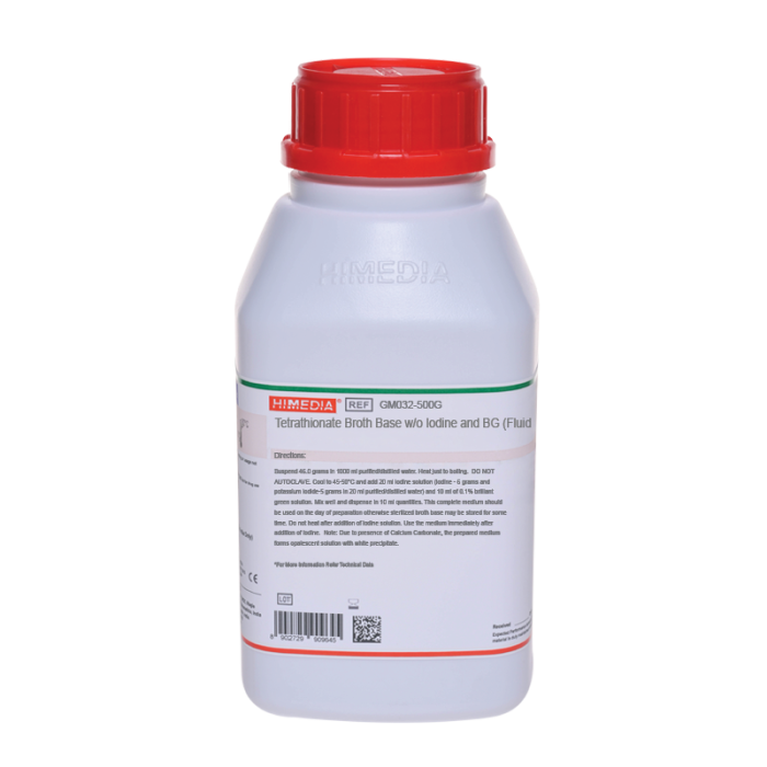 Fluid Tetrathionate Medium w/o Iodine and BG, Granulated (Tetrathionate Broth Base w/o Iodine and BG, Granulated)