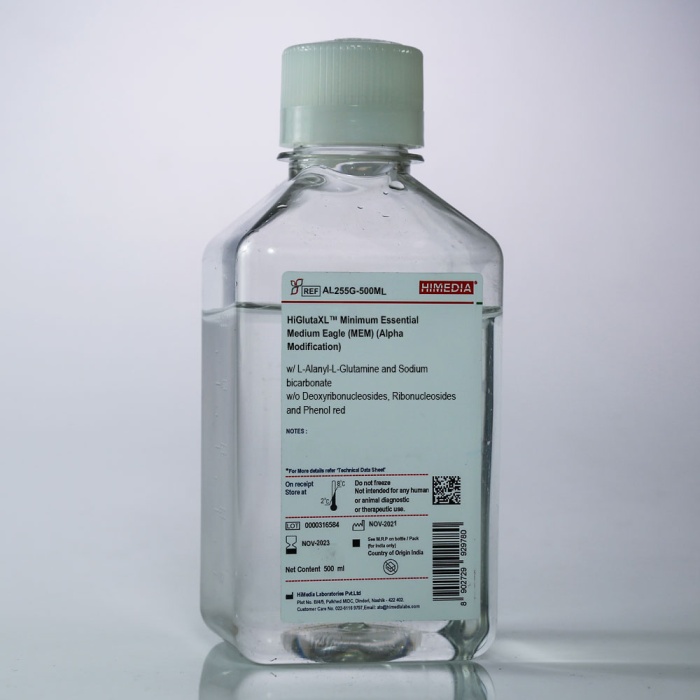 HiGlutaXL™ Minimum Essential Medium Eagle (MEM) (Alpha Modification) w/ L-Alanyl-L-Glutamine and Sodium bicarbonate w/o Deoxyribonucleosides, Ribonucleosides and Phenol red
