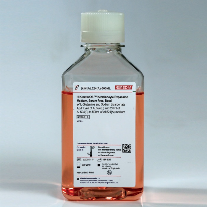 HiKeratinoXL™ Keratinocyte Expansion Medium, Serum Free w/L-Glutamine and Sodium bicarbonate