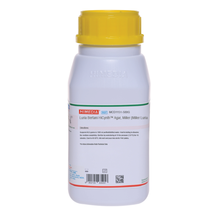 Luria Bertani HiCynth™ Agar,  Miller (Miller Luria Bertani  HiCynth™ Agar)