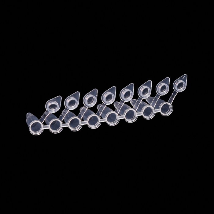 8 strip PCR tubes _& optically clear with attached flat caps for Real-time PCR