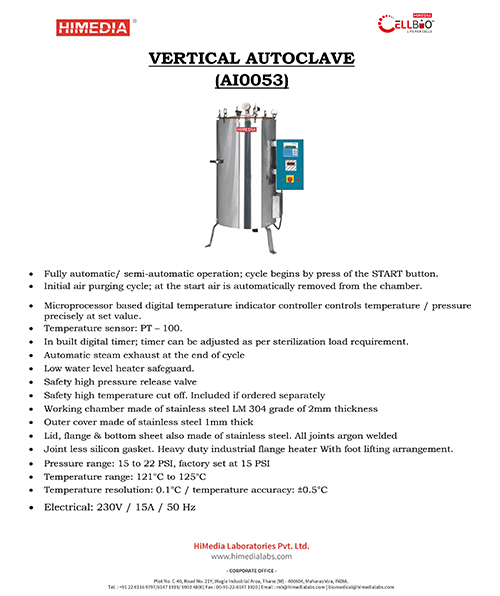 Vertical Autoclave (AI0053)